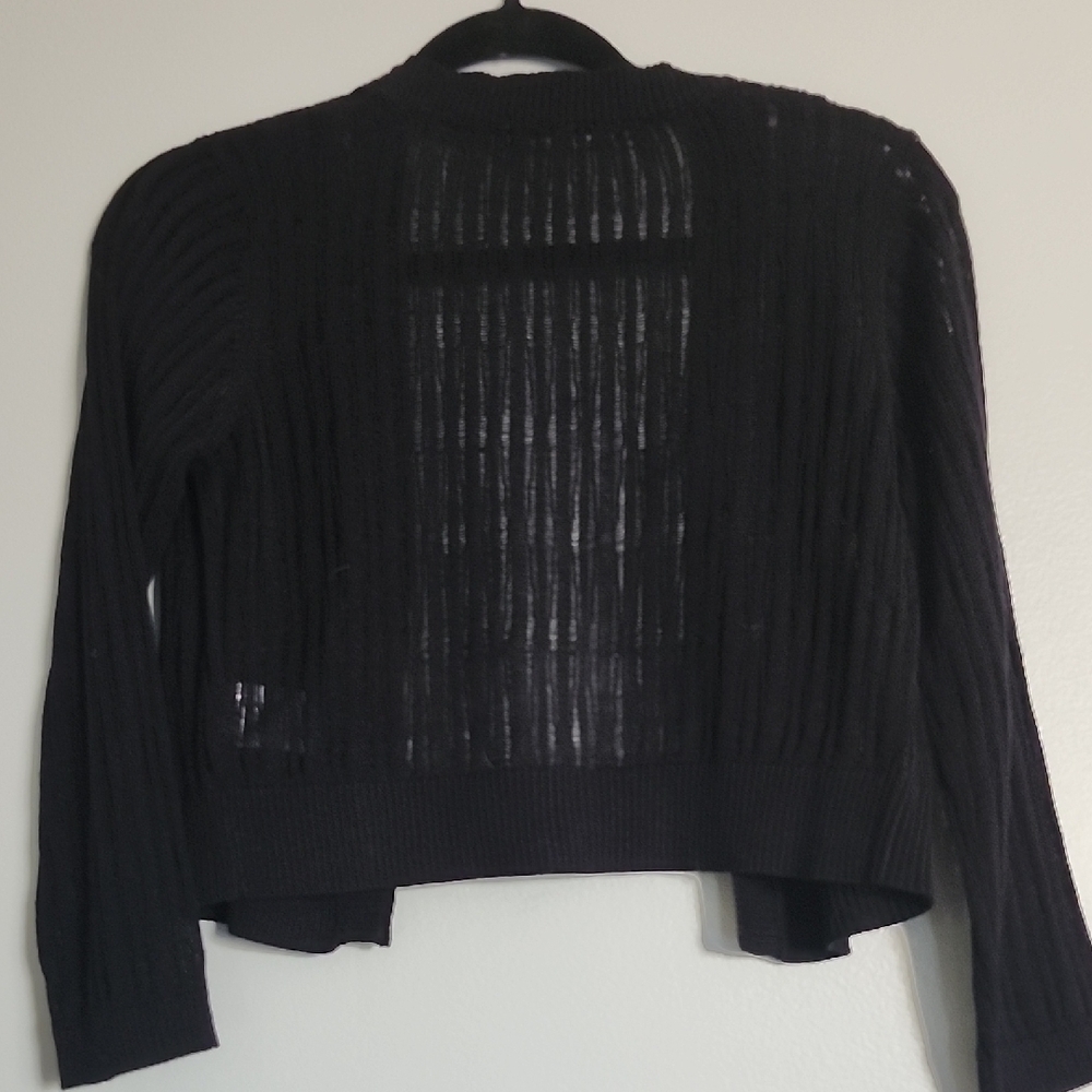 Black Cropped Cardigan - Picture 3 of 3